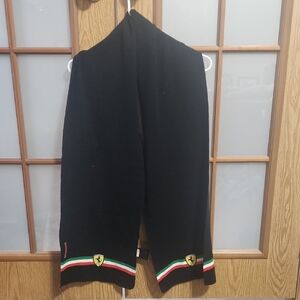 Scuderia Ferrari Scarf Mens 68"x 11" Black With Red Green White Stripe